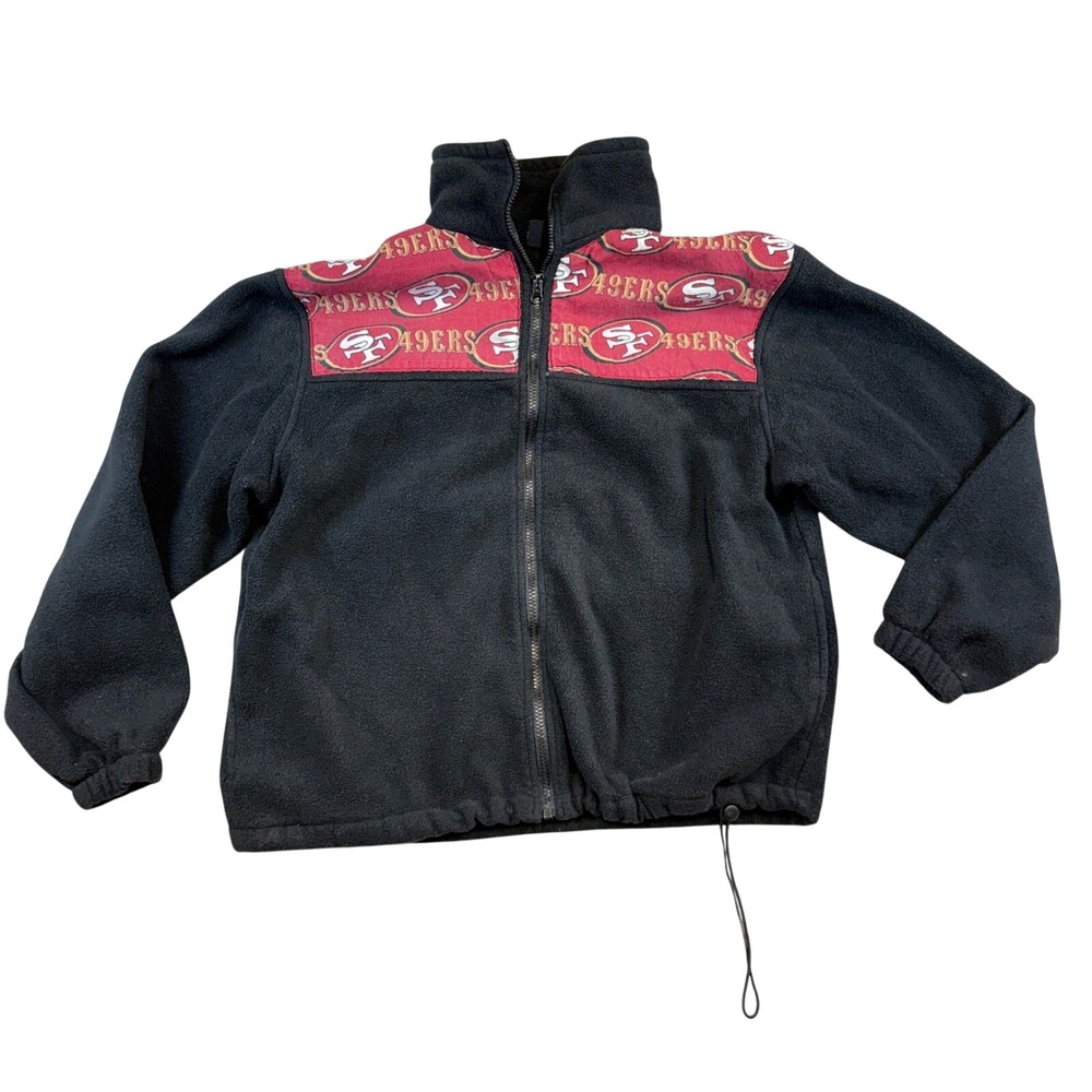 Landway San Francisco 49ers Full Zip Fleece Jacket Mens Small Black NFL SF 49ers